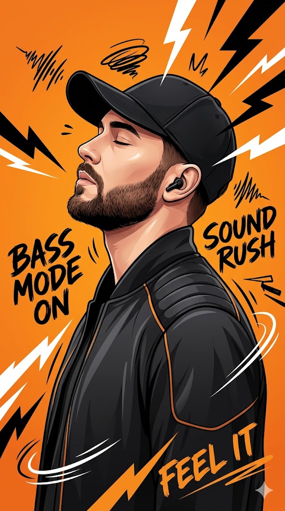 Bass Mode Music Energy Vector Poster